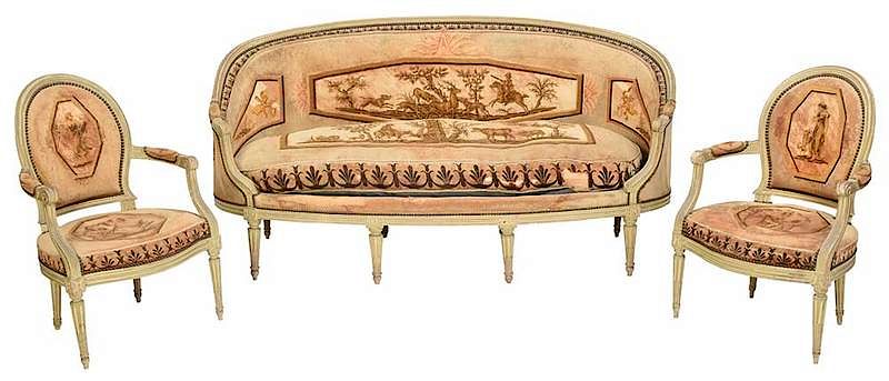 Appraisal: Louis XVI Three Piece Seating Suite French late th century