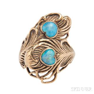 Appraisal: Art Nouveau kt Gold and Opal Ring designed as two