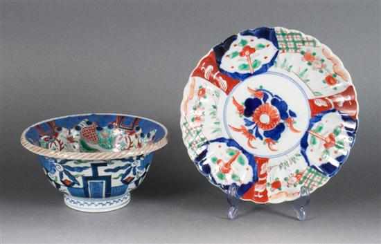 Appraisal: Japanese Imari porcelain bowl and similar plate circa Estimate -