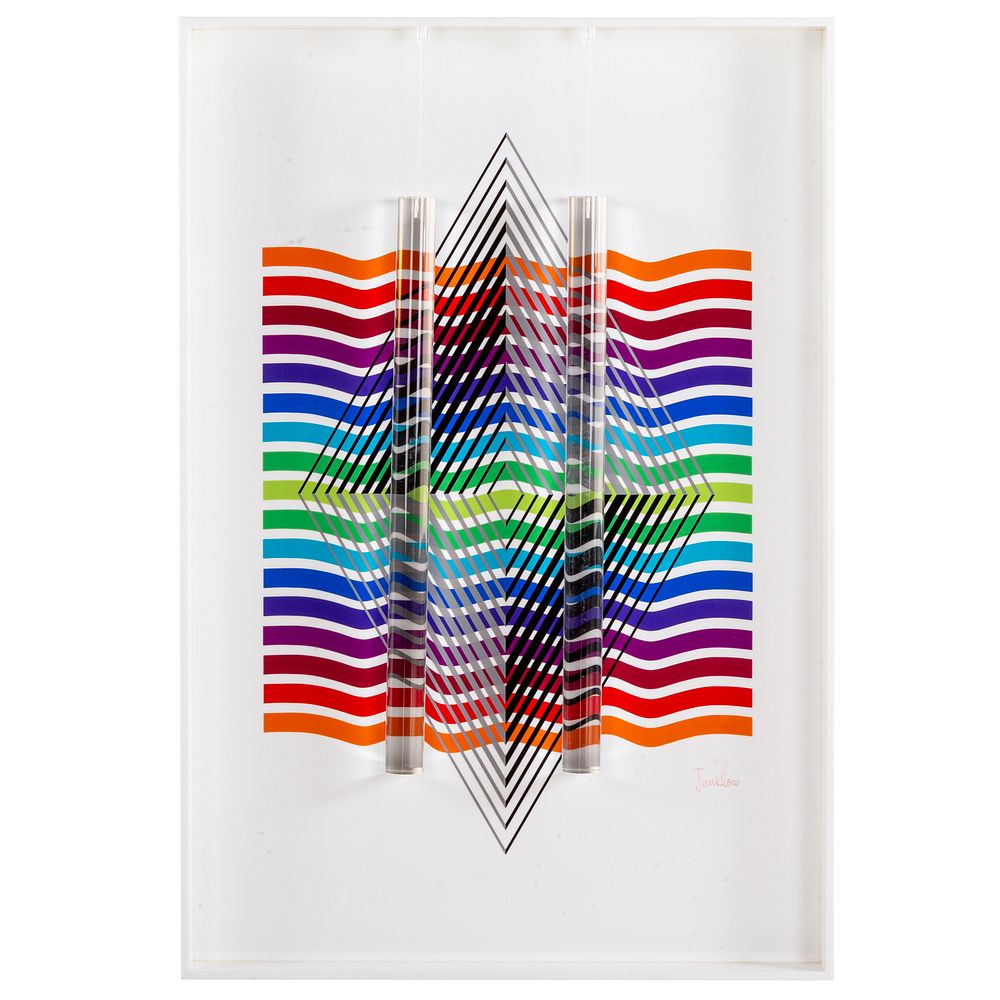 Appraisal: Len Janklow Diamond Fract kinetic sculpture American - Serigraph on