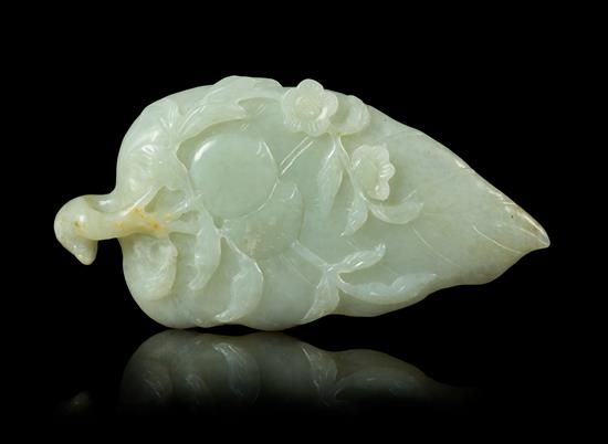 Appraisal: Sale Lot A Pale Celadon Leaf-Form Brush Washer of an