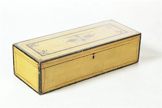 Appraisal: DECORATED BOX American nd half- th century poplar Original yellow