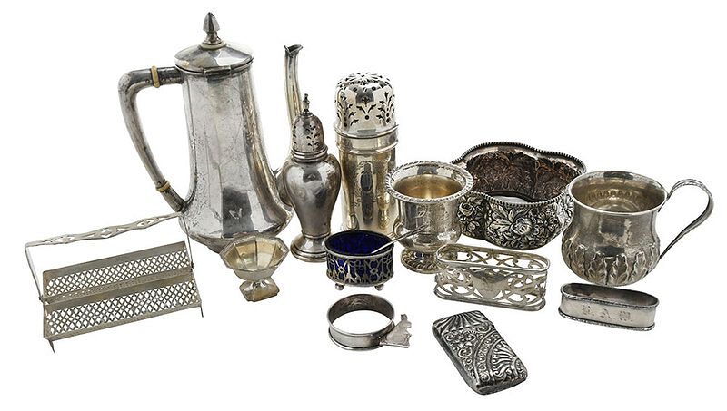 Appraisal: Assorted Silver Small Table Items including sterling two casters three