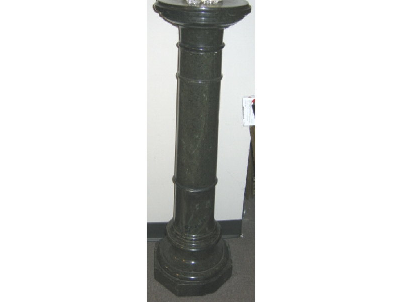 Appraisal: CONTINENTAL GREEN MARBLE PEDESTAL In four parts circular top on