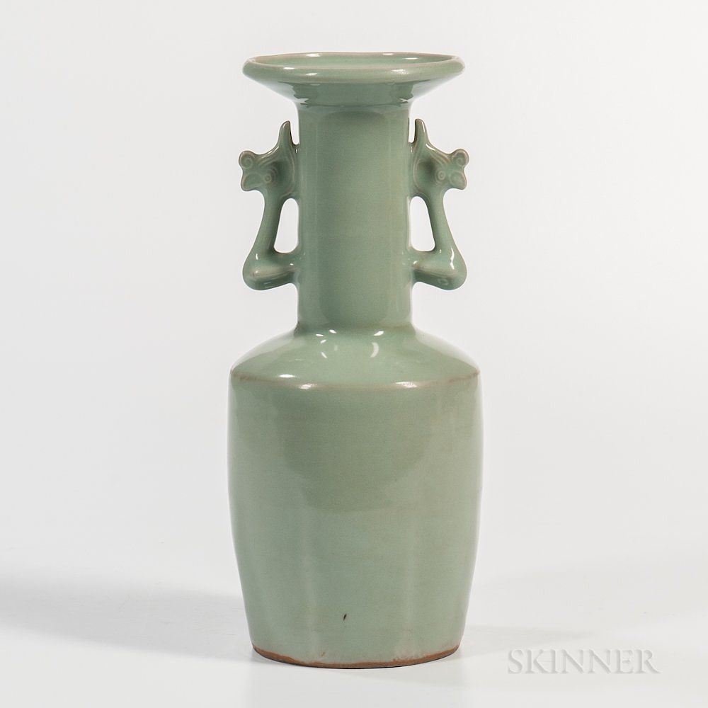 Appraisal: Longquan Celadon Mallet-shaped Vase Longquan Celadon Mallet-shaped Vase China Southern