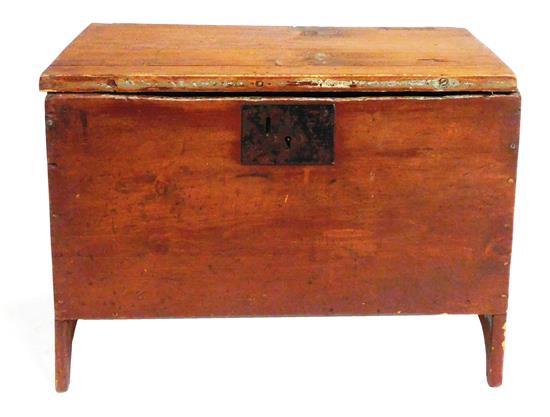 Appraisal: th C diminutive lift-top blanket chest some remnants of original