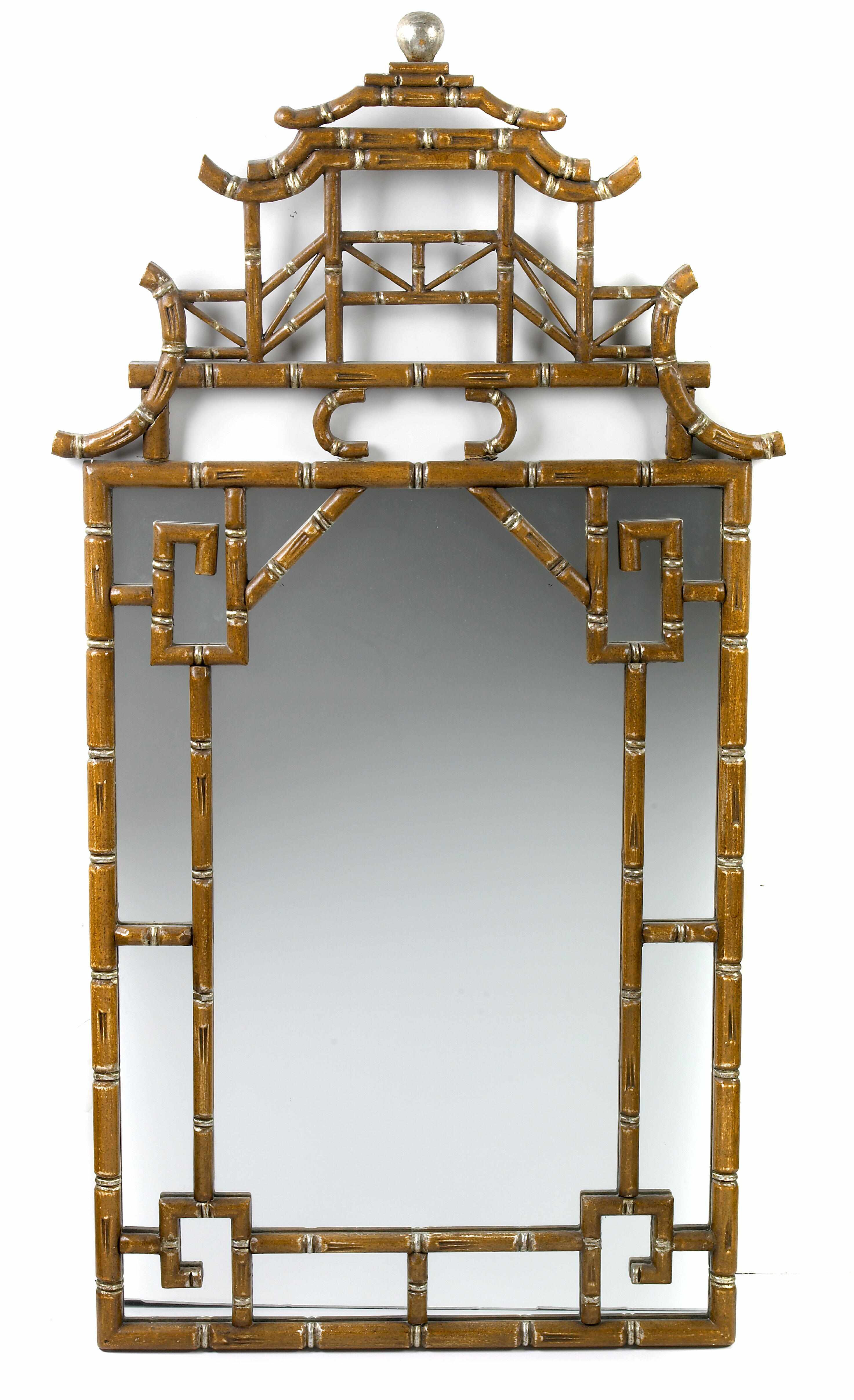 Appraisal: Property of Various Owners A faux bamboo wall mirror height