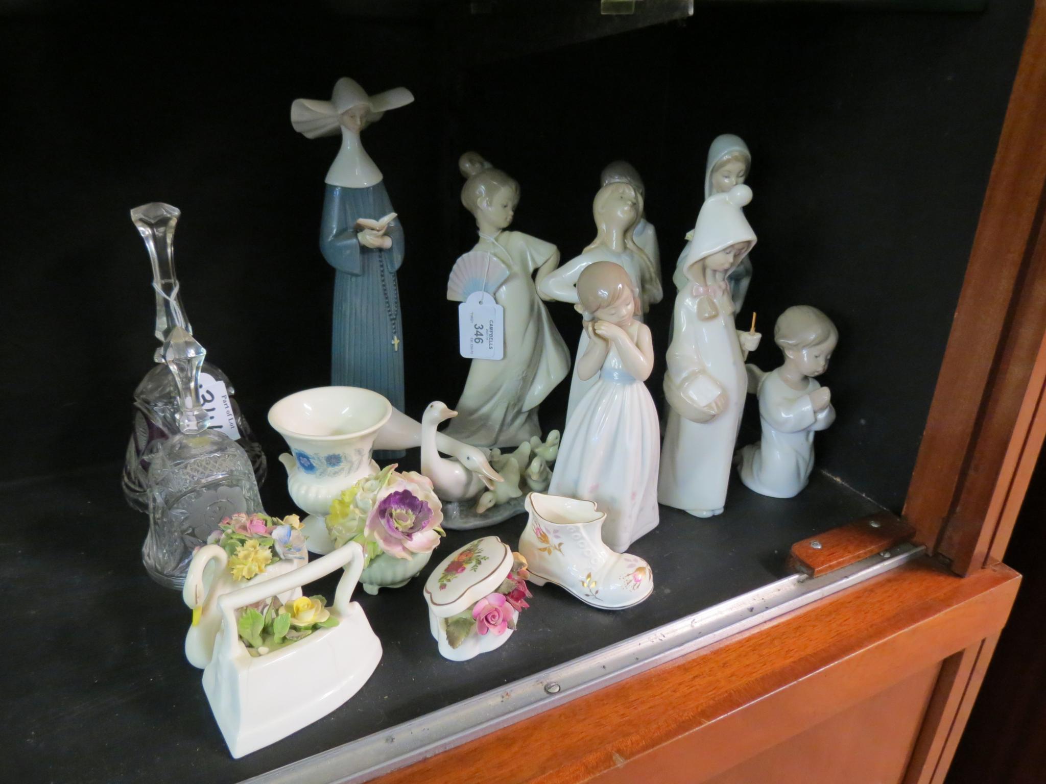 Appraisal: Nine various Lladro figures - animals Nao figure of a