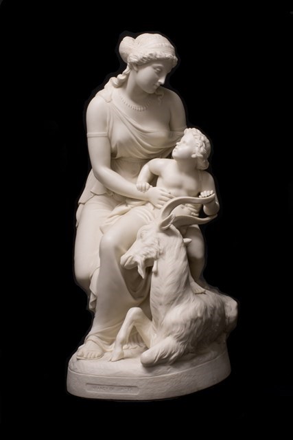 Appraisal: A Copeland parian figure group 'The Infancy of Jupiter' after