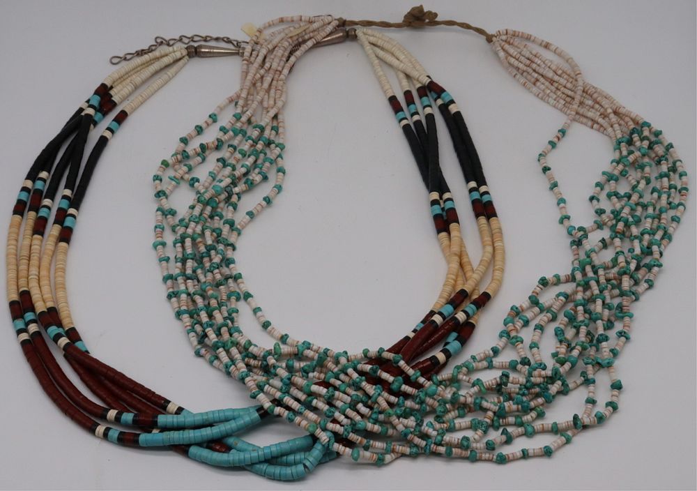 Appraisal: JEWELRY Southwest Heishe Beaded Necklaces Includes a Heishe melon stone