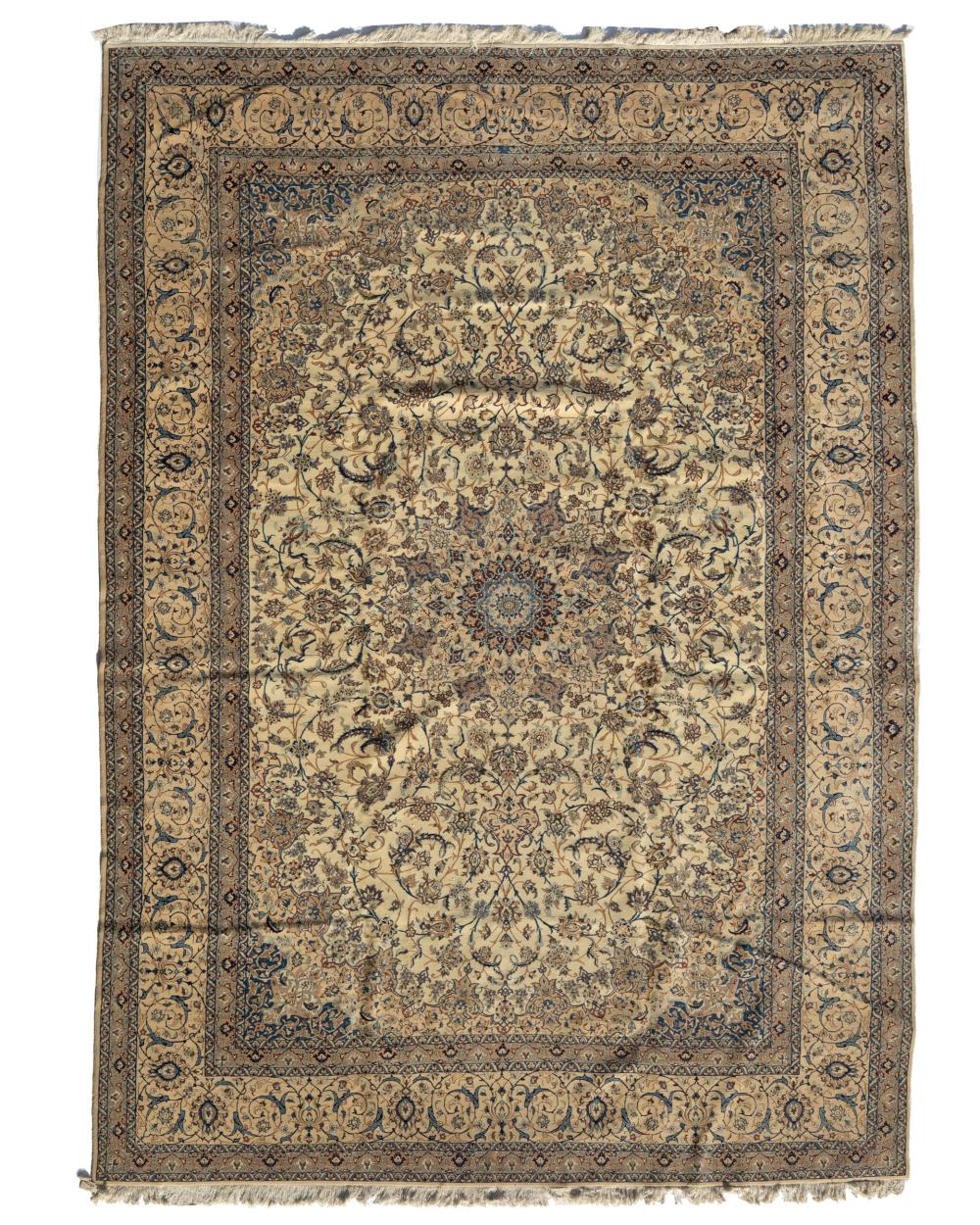 Appraisal: A Nain area rug Fourth-Quarter th Century Wool on silk