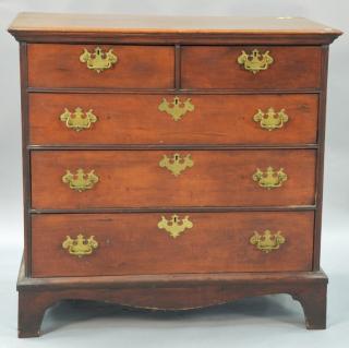 Appraisal: Chippendale chest two over three drawers on bracket base having