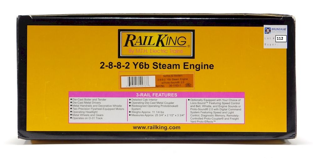 Appraisal: Rail King Norfolk Western Y b Steam Engine United States