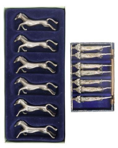 Appraisal: lot of French silverplate knife rests th c including dachshund