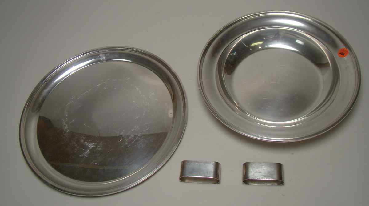 Appraisal: FOUR PIECES OF STERLING SILVER Platter by S Kirk with