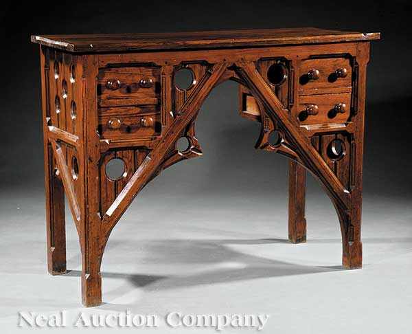 Appraisal: An Arts and Crafts Carved Pine Server late th early