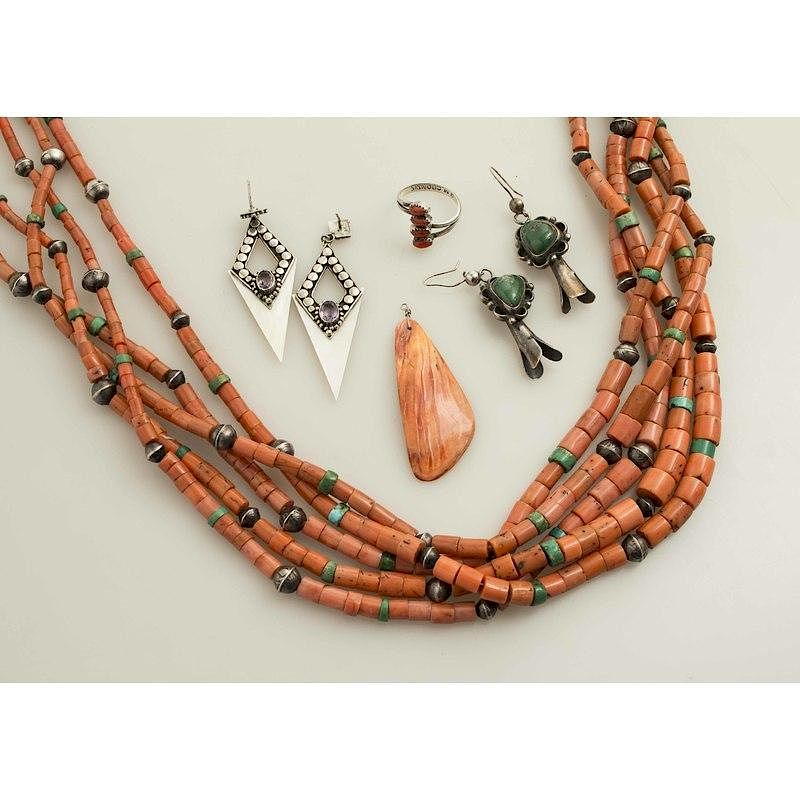 Appraisal: Assorted Southwest Jewelry Assorted Southwest jewelry comprising two pairs of