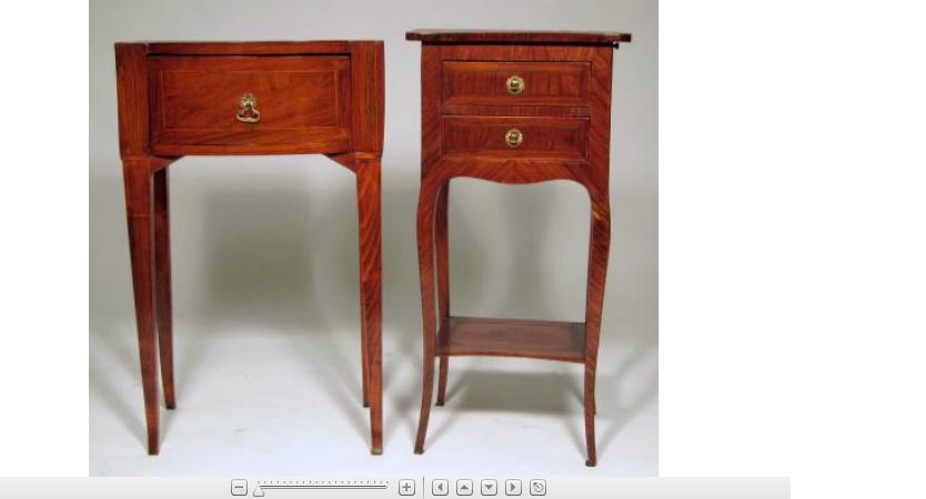 Appraisal: Two Louis XV style walnut and fruitwood side tables th