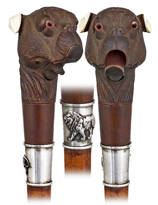 Appraisal: Giant Automated Dog Head Cane Exclusive on Bidsquare Giant Automated