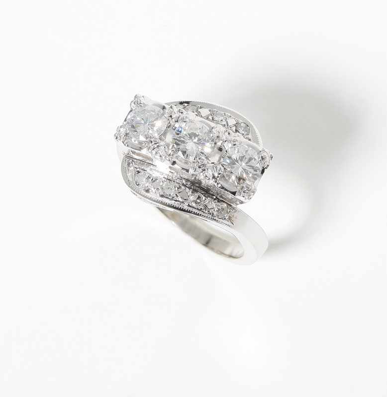 Appraisal: K white gold set with full-cut round diamond totaling ct