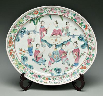 Appraisal: Chinese famille rose oval platter eight beauties performing music in