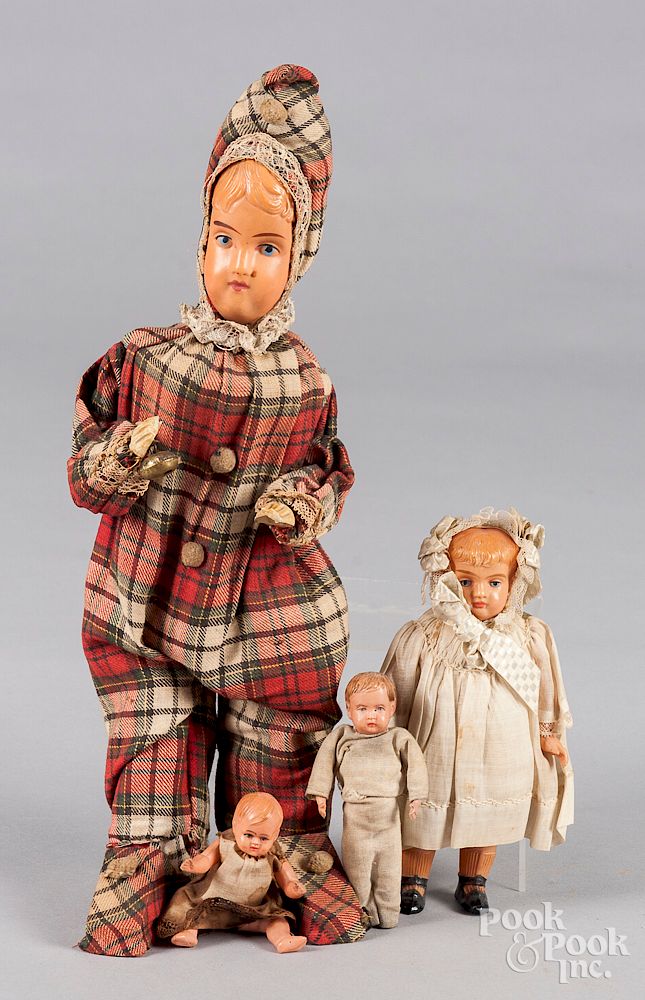 Appraisal: Miscellaneous celluloid dolls Miscellaneous celluloid dolls to include larger cloth