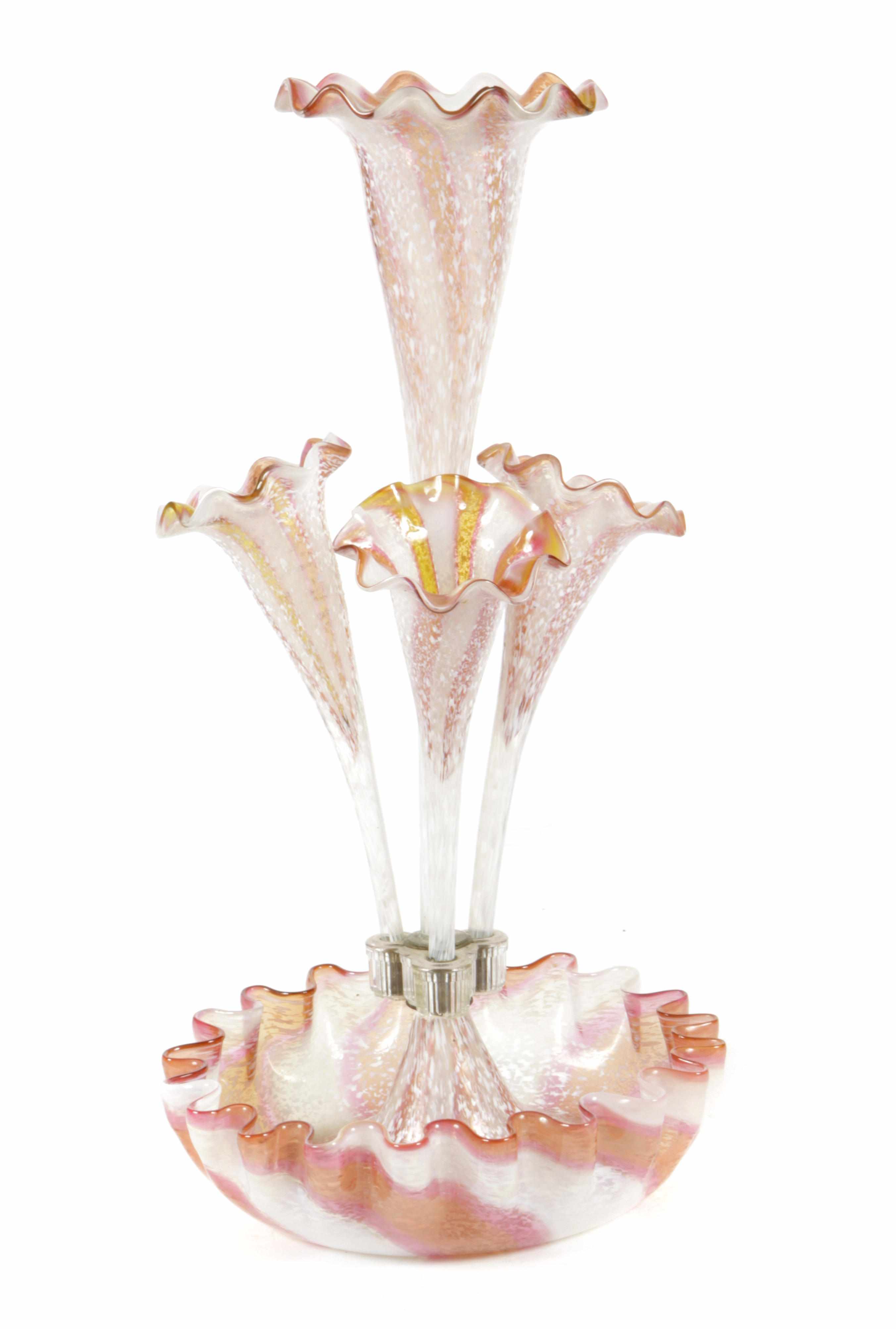 Appraisal: A Victorian glass epergne height in