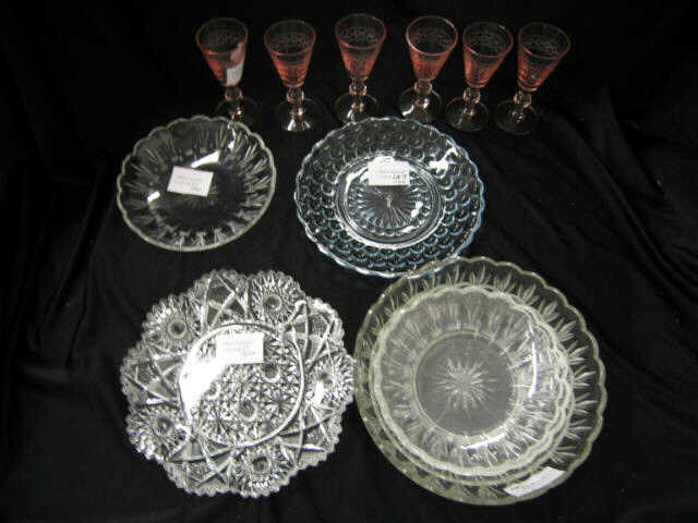 Appraisal: pc Estate Glass Lot pink depression cordials plates bowls