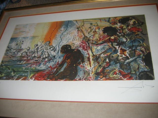 Appraisal: SALVADOR DALI SPANISH - THE FISHERMAN color lithograph numbered and