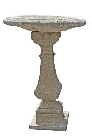 Appraisal: Architectural cast stone bird bath th c shallow basin rising