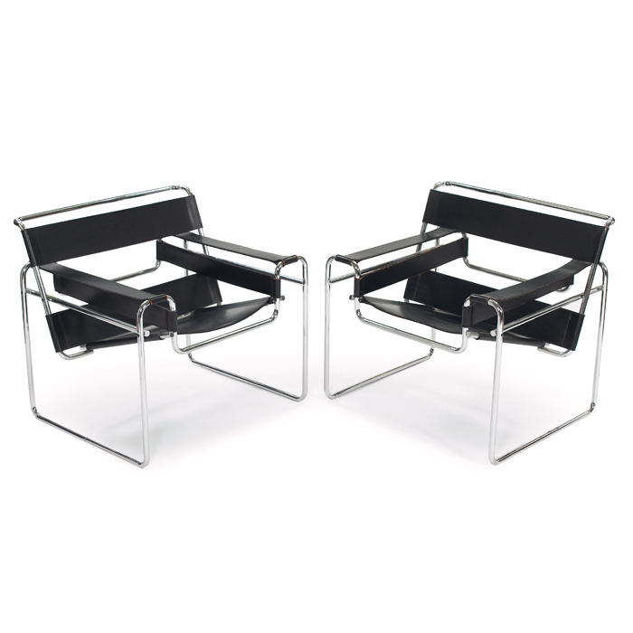 Appraisal: Marcel Breuer ''Wassily'' chairs pair by Knoll International madein Italy