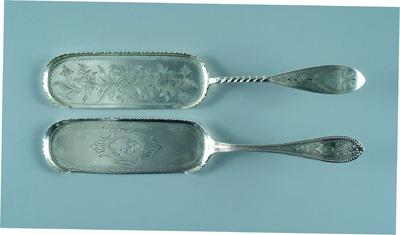 Appraisal: Two coin silver crumbers one with oval handle beaded border