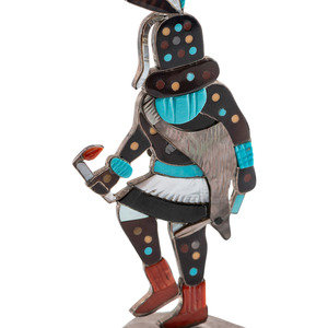 Appraisal: Eddie Beyuka Zuni - Silver and Mosaic Inlay Fire God