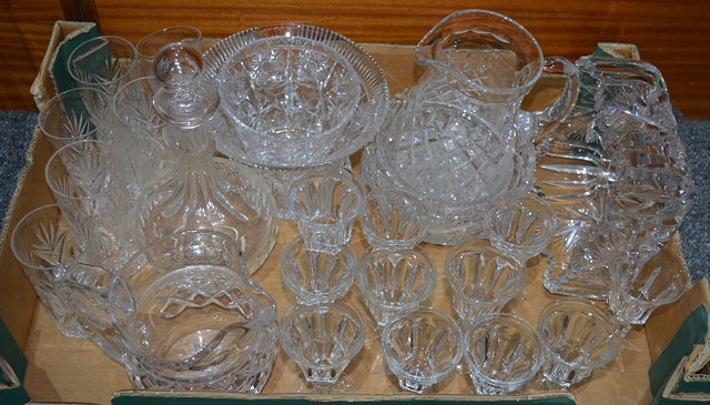 Appraisal: A collection of glasswareincluding a decanter a jug and other