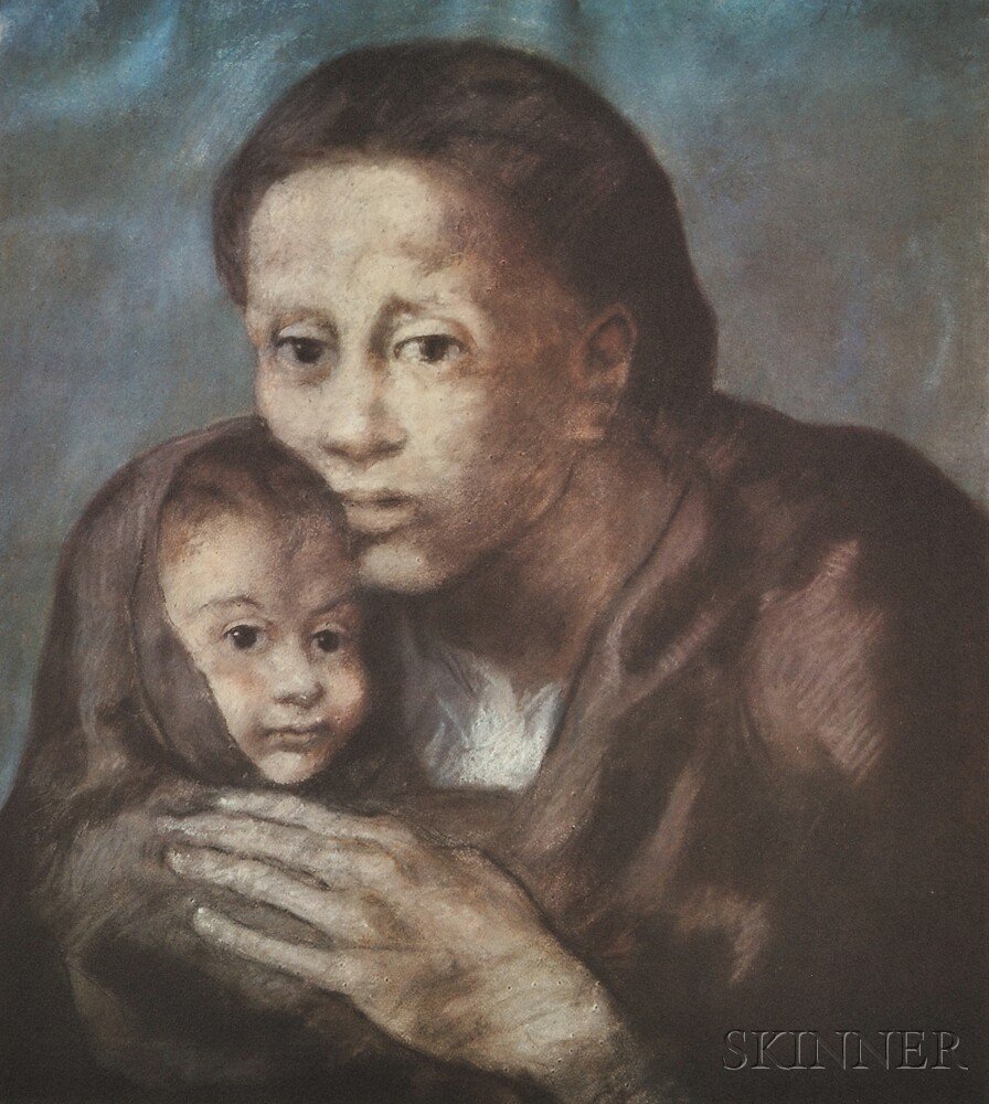 Appraisal: After Pablo Picasso Spanish - Mother and Child with Shawl