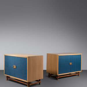 Appraisal: David Easton American - Pair of Custom Cabinets bleached mahogany