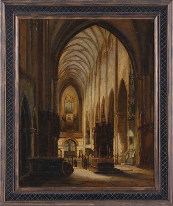 Appraisal: Jules Victor Genisson Belgium - SINT-JACOBSKERK ANTWERP oil on canvas