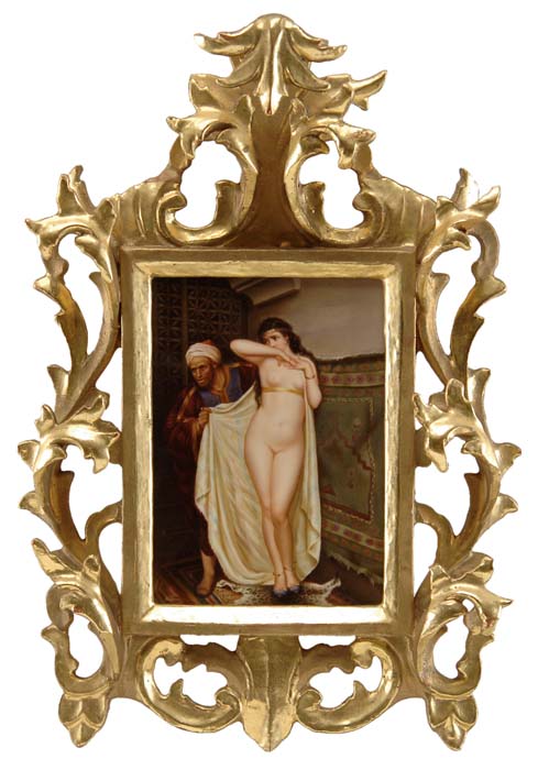 Appraisal: FINE FRAMED KPM PLAQUE OF A NUDE SLAVE GIRL Rectangular