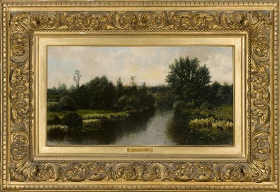 Appraisal: A country landscape with stream Late th early th century