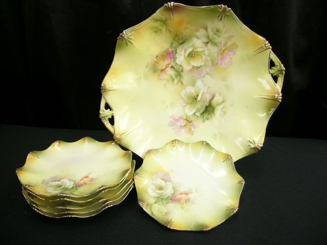 Appraisal: R S Prussia cookie plate and dishes including inch handled