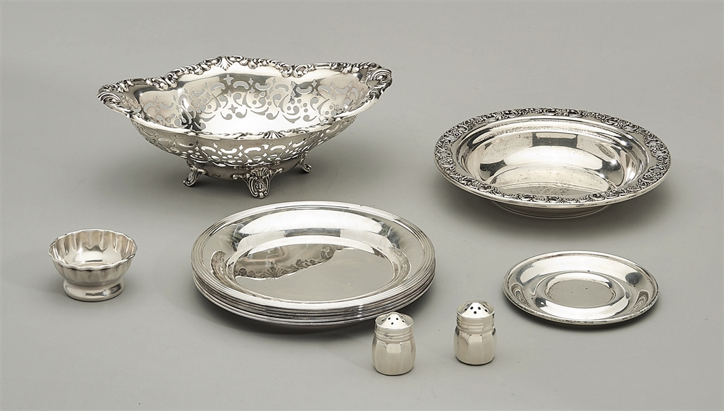 Appraisal: Twelve various marked sterling silver articles including a small dish