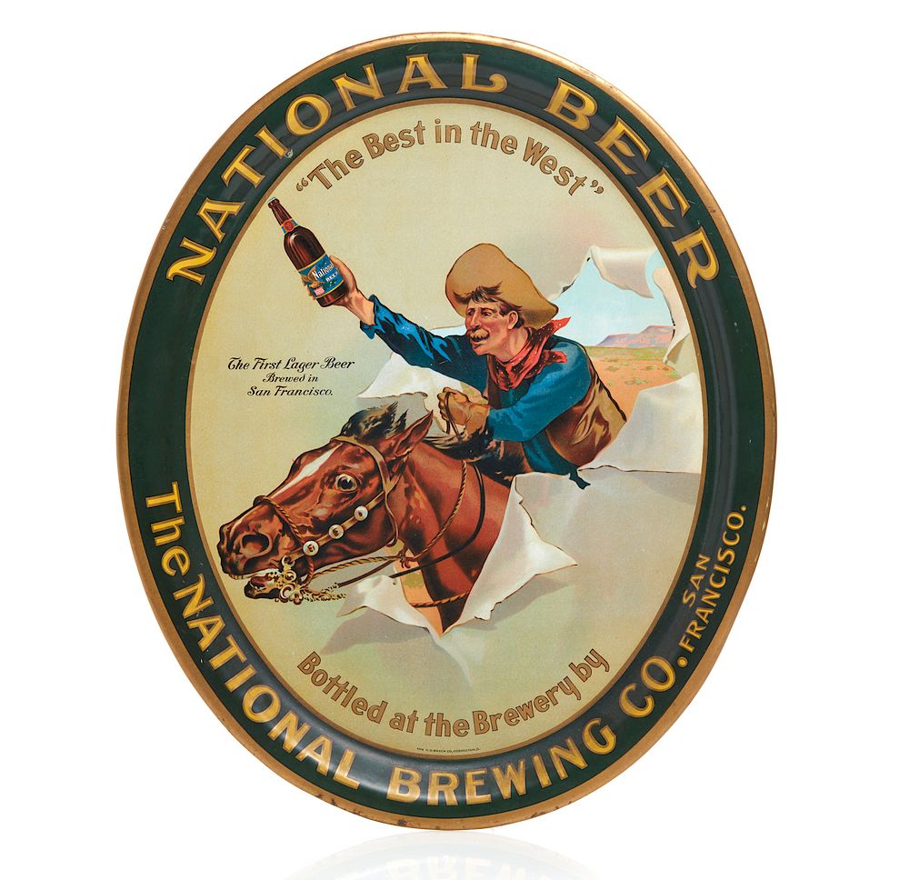 Appraisal: National Beer Advertising Tray National Beer tray issued by The