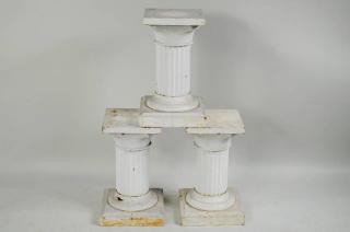 Appraisal: Set Three Painted Metal Column Form Stands Set of three