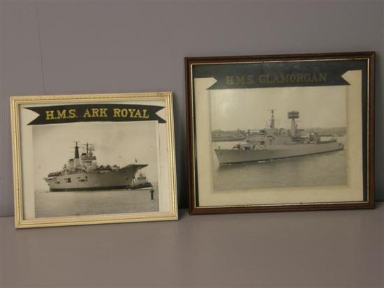 Appraisal: Photographs of H M S Ark Royal with cap band