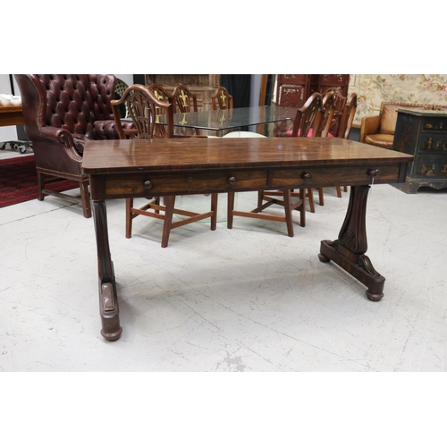 Appraisal: Most impressive large antique William IV rosewood library desk approx