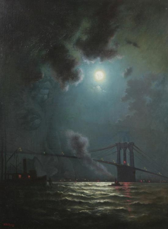 Appraisal: W E BURG American early th century BROOKLYN BRIDGE NEW