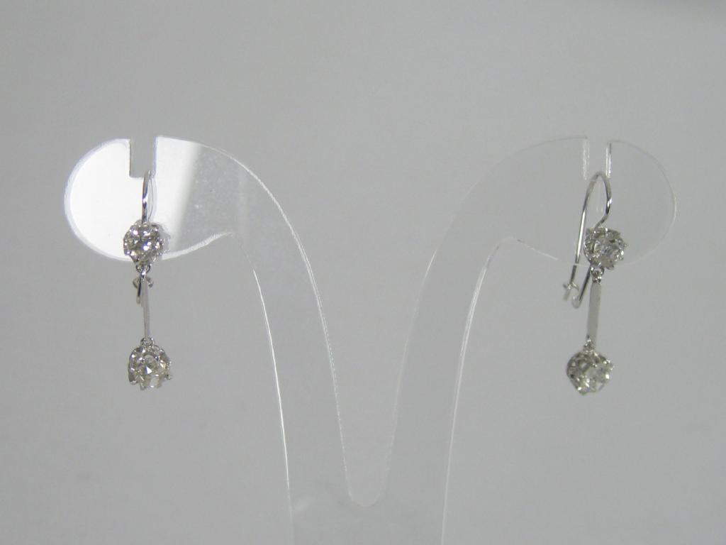 Appraisal: A pair of Diamond Earrings of drop design each with