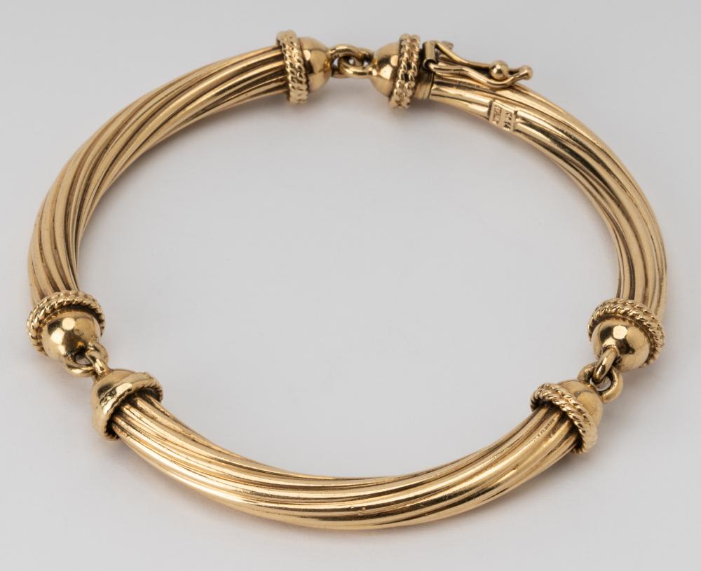 Appraisal: KARAT YELLOW GOLD BRACELET - inches long weighing grams Condition