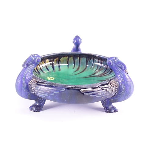 Appraisal: FULPER Ibis bowl with three birds covered in matte blue