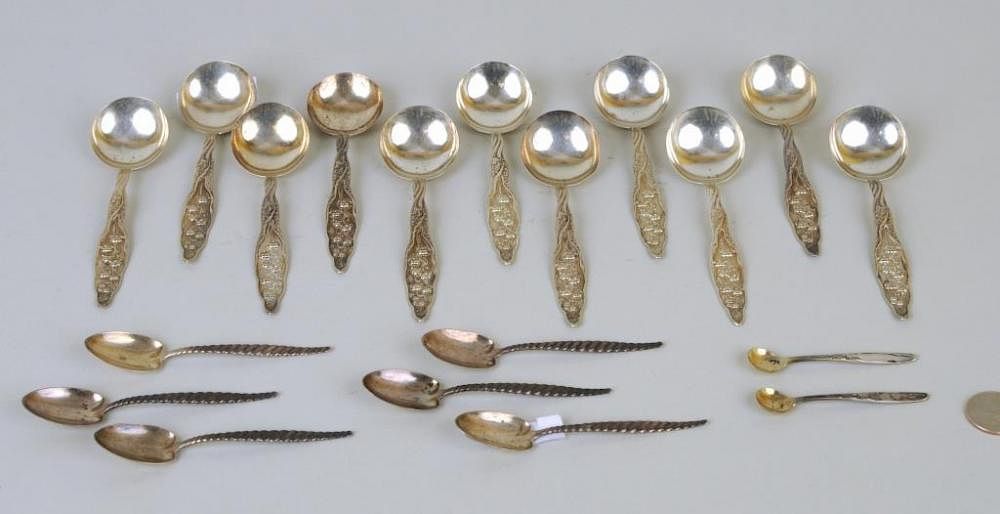 Appraisal: Group Sterling Silver Spoons Group of sterling silver spoons comprising